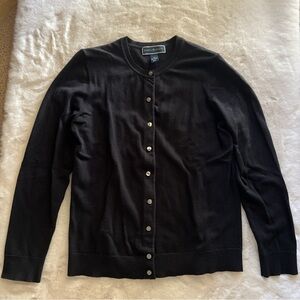 Karen Scott M black sweater button down cardigan long sleeve